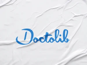 Logo von Doctolib, Online-Terminbuchung auf weißem Hintergrund
